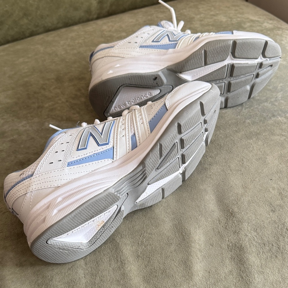New Balance White with Light Blue Women's Training Sneakers - Picture 4 of 7